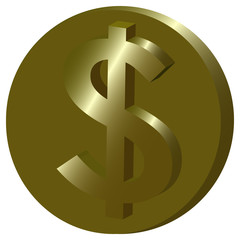 US Dollar Coin No. 2. Design for logo, illustration, bag, ads, etc.