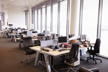 Open plan office interior without people