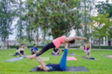 Fototapeta na wymiar blurred woman fitness group - yoga team.