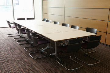 Business boardroom without people