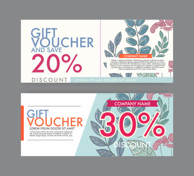 gift Voucher template  with vintage style.