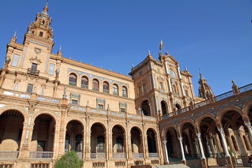 Fototapeta premium Hiszpania, Andaluzja, Sewilla, Plaza de Espana