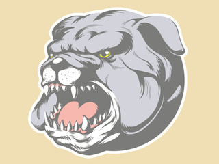 Bull Dog Head Cartoon