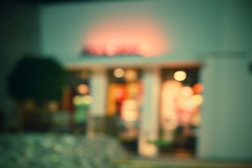Blurred of restaurant at night