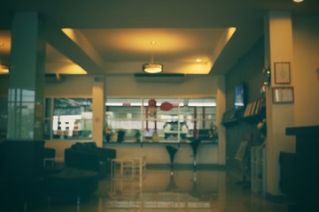 Blurred of restaurant at night
