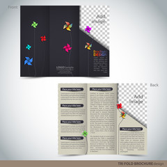 Tri Folder Brochure - Leaflet mock up. Can be used as concept for your graphic design