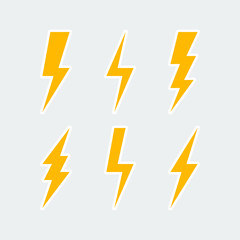 lightning bolt icons set
