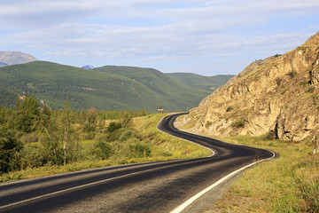 Beautiful Chuysky Trakt in Altai Mountains.