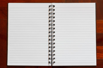 Notebook blank page.