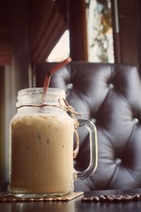 Iced coffee at cafe