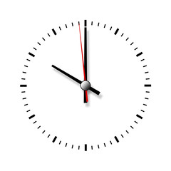 Clock without numbers isolated on white background.