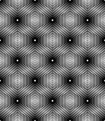 Black and white geometric seamless pattern, abstract background.