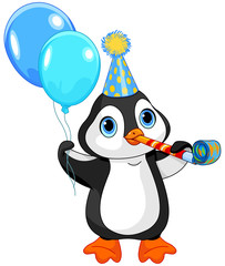 Obraz premium Penguin Birthday