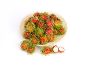 rambutan fruit on white background