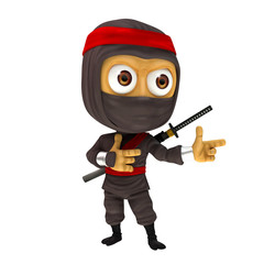 Ninja with presentation pose