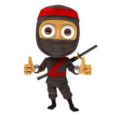 Ninja with two thumb up pose © makou