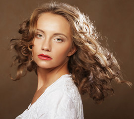 Fototapeta premium blond with gorgeous curly hair 