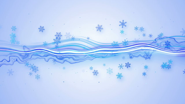 fresh stripe and snowflakes. Computer generated seamless loop animation 4k (4096x2304)
