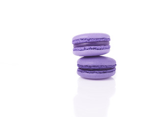 French sweet vintage delicacy macaroons isolated on white backgr