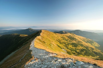 Peak in the Carpathian Mountains on the Polish-Slovak border