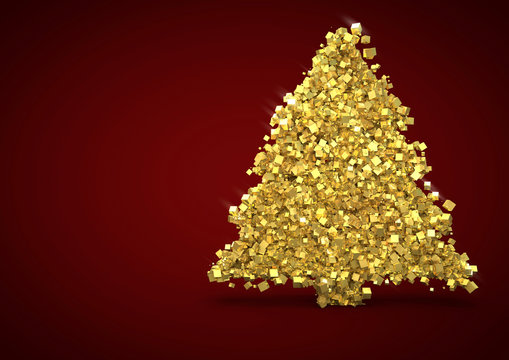 Golden christmas tree