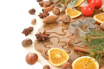 Fototapeta na wymiar Ingredients for baking Christmas cookies