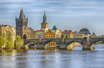 Fototapeta premium Charles (Karluv) Bridge in the Old Town of Prague (Czech Republic)