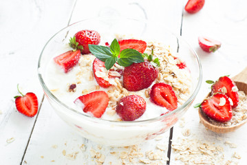 Homemade yogurt with strawberry