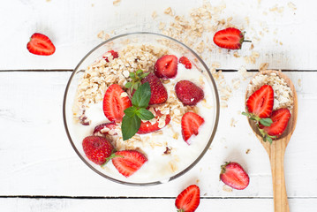 Homemade yogurt with strawberry