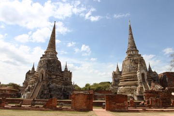 Fototapeta na wymiar Wat Phra Si Sanphet. Ayutthaya historical park, Thailand. 