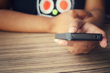 Woman using smart phone