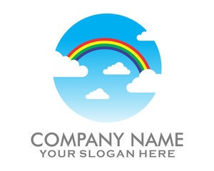 rainbow sky logo vector