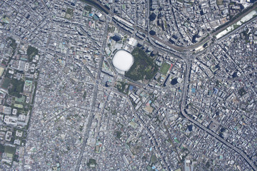 水道橋周辺／真俯瞰空撮