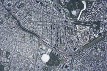 水道橋周辺／真俯瞰空撮