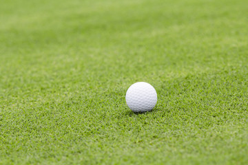 Golf ball on green