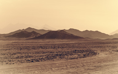 Fototapeta na wymiar Stone desert - mountain landscape with stone hills.
