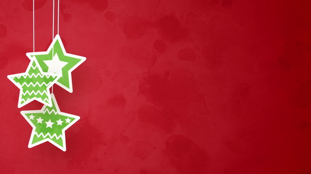 christmas stars on red. computer generated seamless loop abstract motion background
