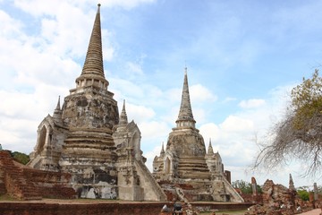 Naklejka premium Wat Phra Si Sanphet. Ayutthaya historical park, Thailand