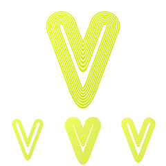 Yellow line v logo design set