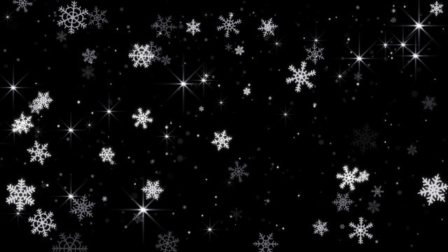 magic snowfall. Computer generated seamless loop background. 4k (4096x2304)
