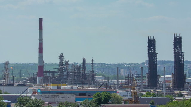 oil petroleum refinery Industrial timelapce
