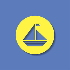 Vector icon of yacht