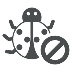 Icono aislado bicho prohibido gris