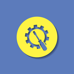 Screwdriver and gear icon, vector illustration