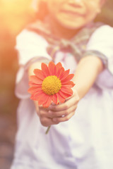 Give flowers child