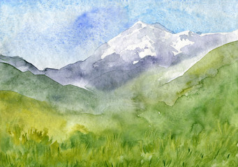 abstract watercolor landscape