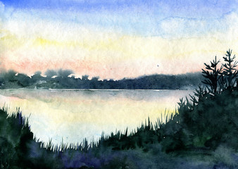 abstract watercolor landscape