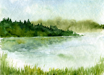abstract watercolor landscape