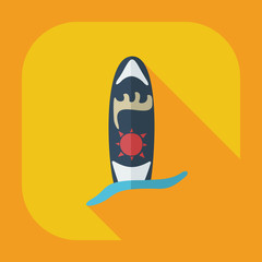Flat modern design with shadow icons surf board