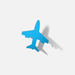 Paper clipped sticker: aircraft airliner